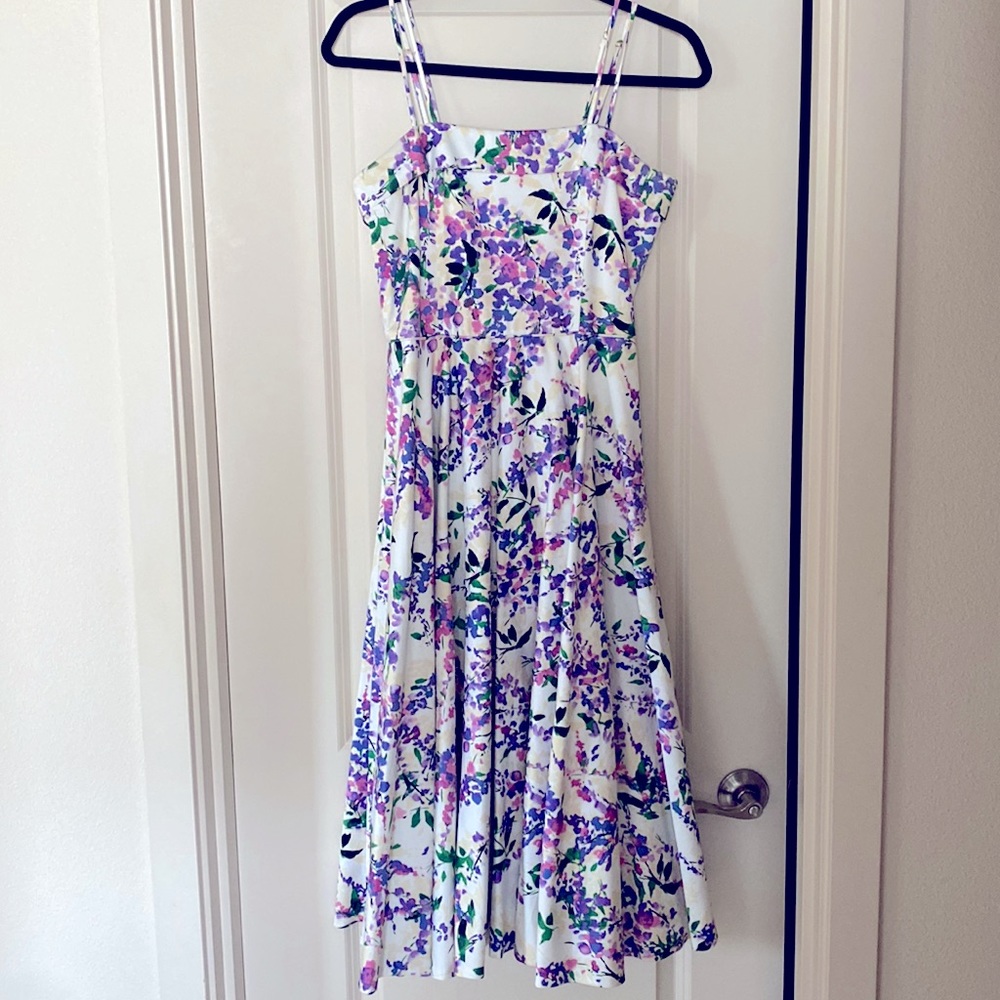 Maggy London floral flare midi dress